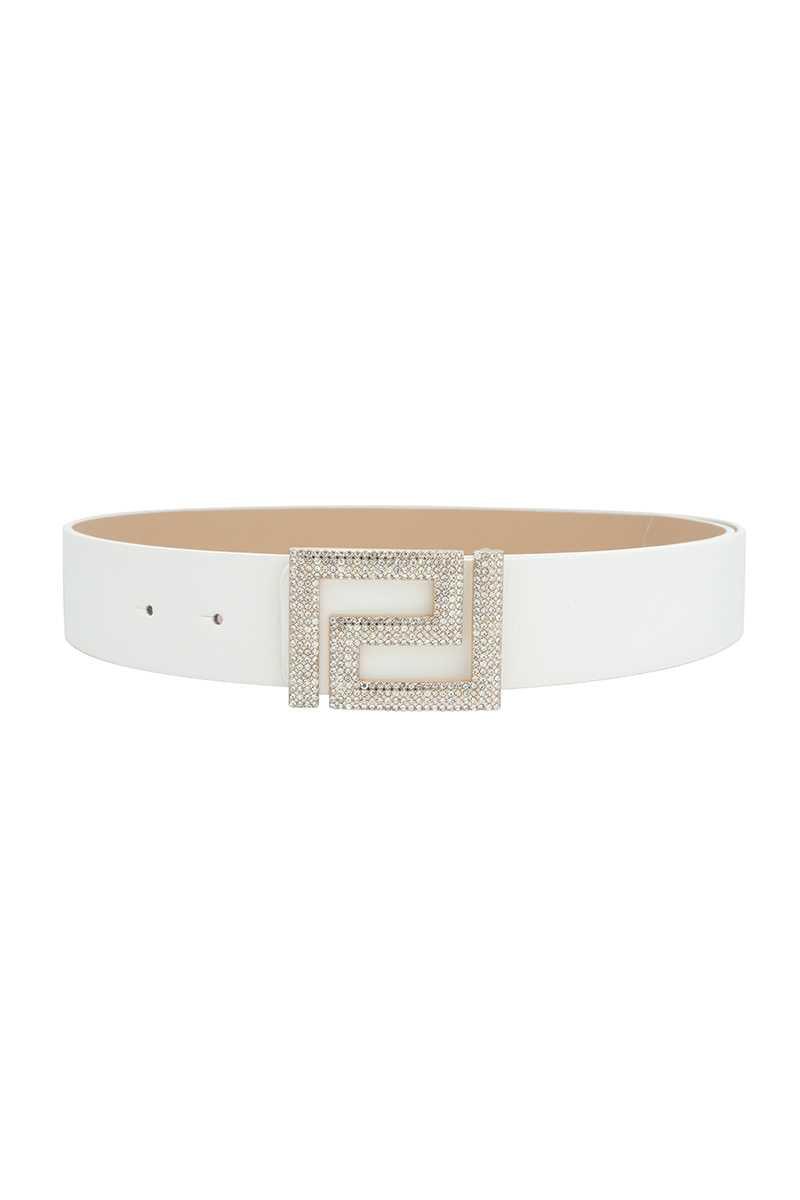 Rhinestone Pave Geo Shape Belt-shopluxelook.store