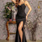 Ribbon Front Ruched Side Rome Jersey Mermaid Long Dress-shopluxelook.store