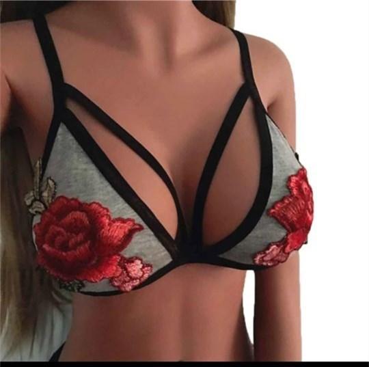 Rose embroidery lace bra set-Rose embroidery lace bra set-shopluxelook.store