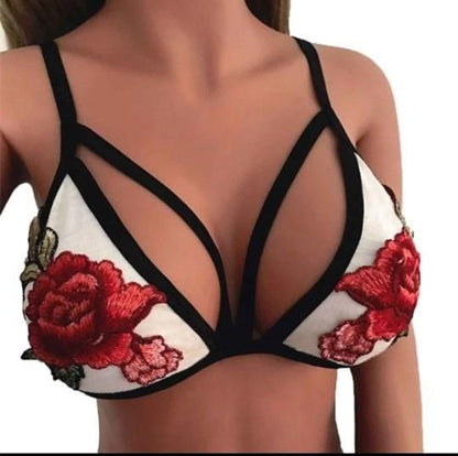 Rose embroidery lace bra set-shopluxelook.store