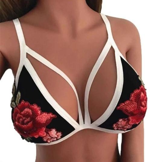 Rose embroidery lace bra set-Rose embroidery lace bra set-shopluxelook.store