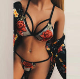 Rose embroidery lace bra set-shopluxelook.store