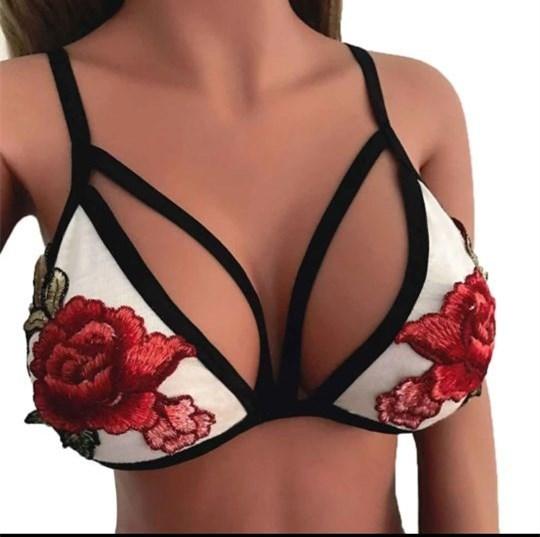 Rose embroidery lace bra set-Rose embroidery lace bra set-shopluxelook.store