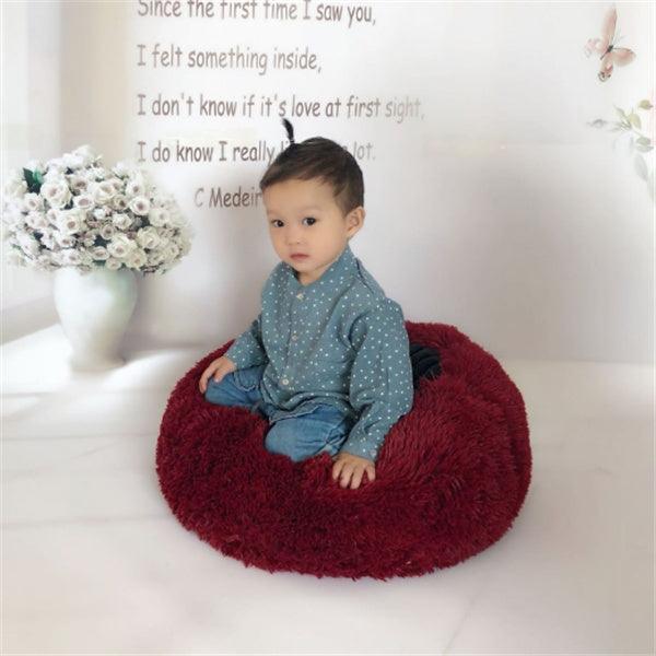 round long hairy cat mattress-Round Long Hairy Autumn And Winter Nest Pad Cat Mattress-shopluxelook.store