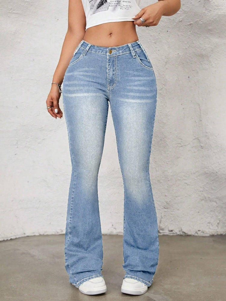 SHEIN ICON Flare Leg Jeans-shopluxelook.store