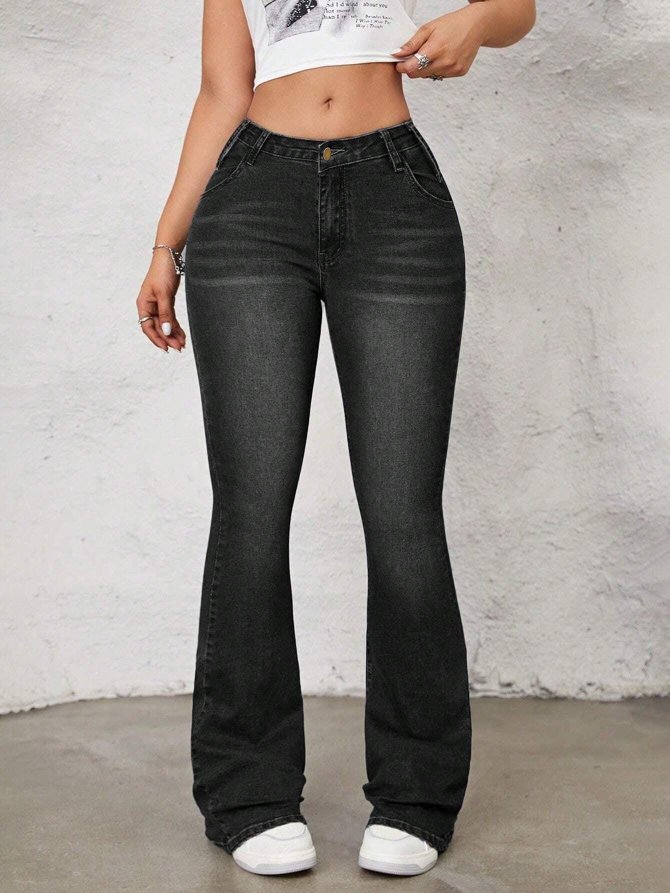 SHEIN ICON Flare Leg Jeans-shopluxelook.store