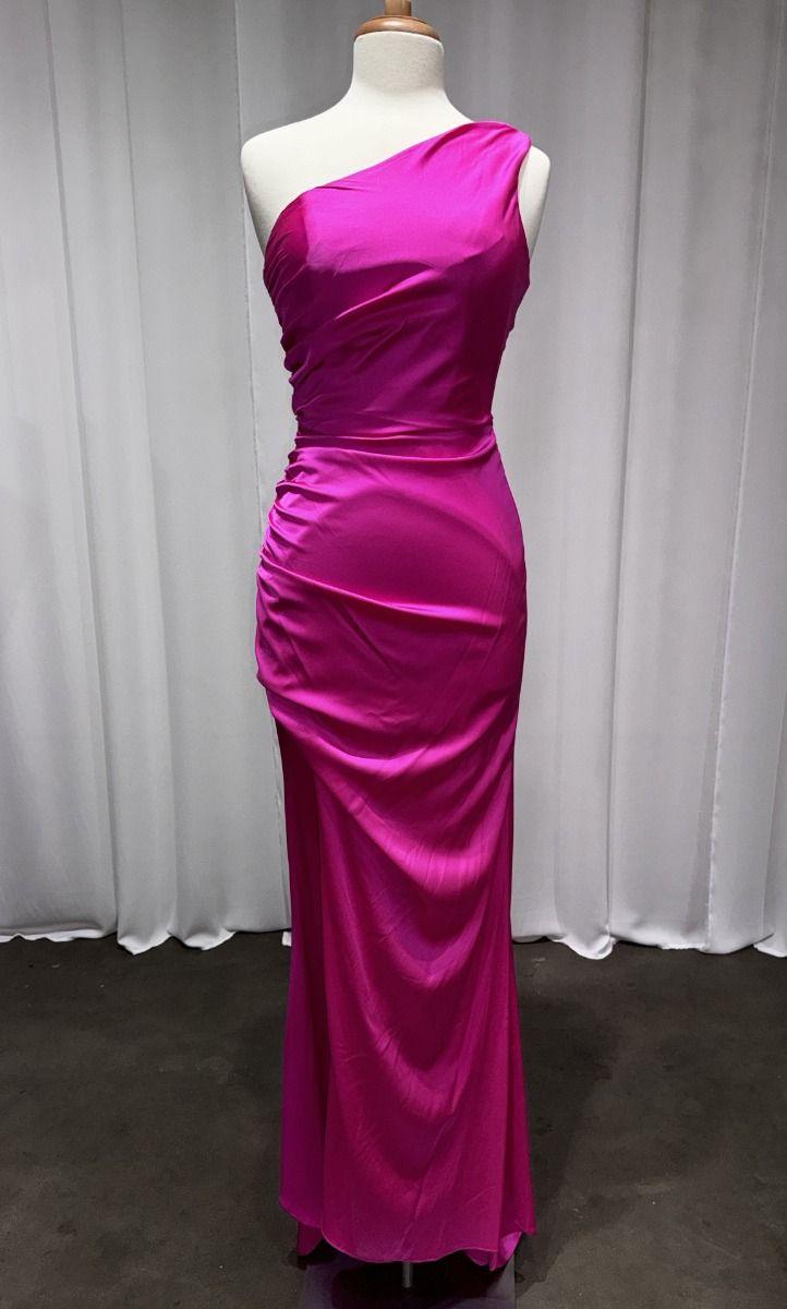 Satin One Shoulder Dress-shopluxelook.store