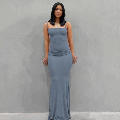 Satin Slip Backless Maxi Dress-shopluxelook.store