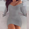 Sexy off Shoulder Long Sleeve Bodycon Dress for Women 2024 Spring Autumn White Knitted Sweater Mini Woman Dresses Robe Femme-shopluxelook.store