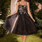 Tea Length Black Tulle A-Line Dress - shopluxelook.store 