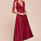 Tea Length Satin A-Line Dress - shopluxelook.store 