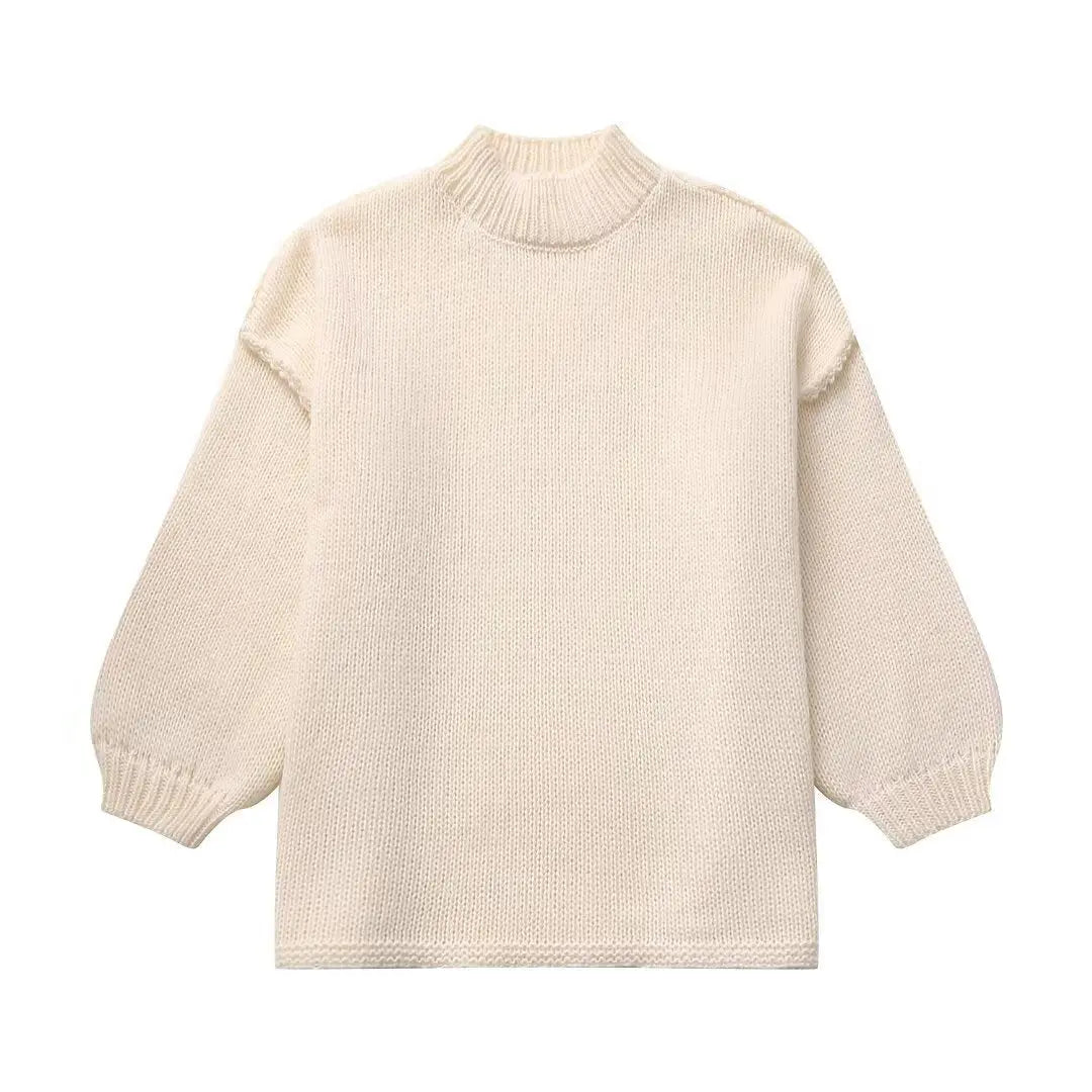 Casual All-match Round Neck Long Sleeve Knitted Sweater shopluxelook.store