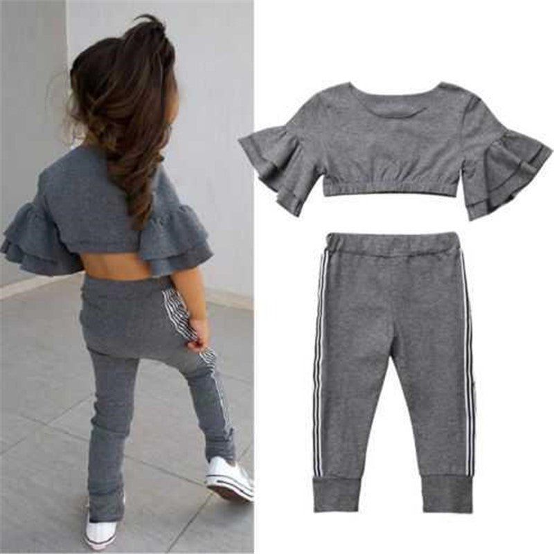 Autumn kids baby girls t-shirt pants outfits girl clothes 2p-Autumn Kids Baby Girls t shirt Pants Outfits girl Clothes 2P-shopluxelook.store