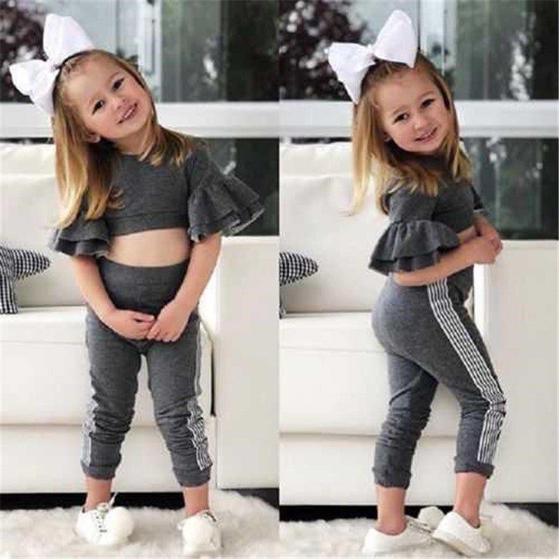 Autumn kids baby girls t-shirt pants outfits girl clothes 2p-Autumn Kids Baby Girls t shirt Pants Outfits girl Clothes 2P-shopluxelook.store