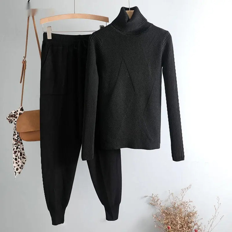 Sweater Casual Suit Pants Female Autumn And Winter Thick Thermal Knitting - shopluxelook.store