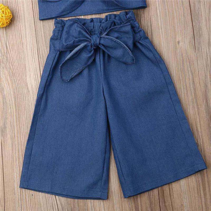 Baby And Toddler Sling Trousers Denim Suit-shopluxelook.store