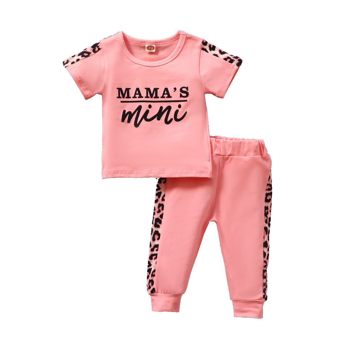 Baby Girl Alphabet Print Short - sleeved Trousers Suit - Luxury 0 by Shop Luxe Look