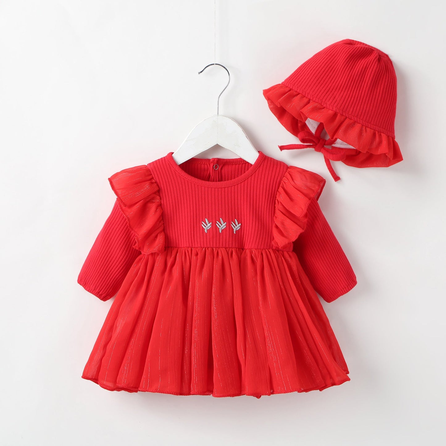 Baby Girl Autumn Dress Baby Princess Dress Red Dress-shopluxelook.store