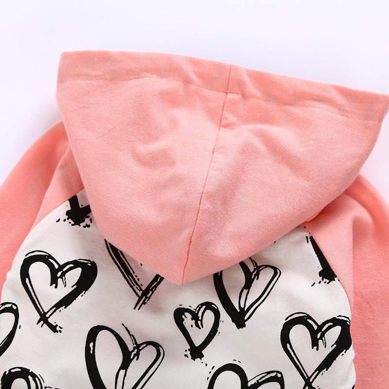 baby girl sweater-Baby Girl Sweater Hooded Love Set-shopluxelook.store