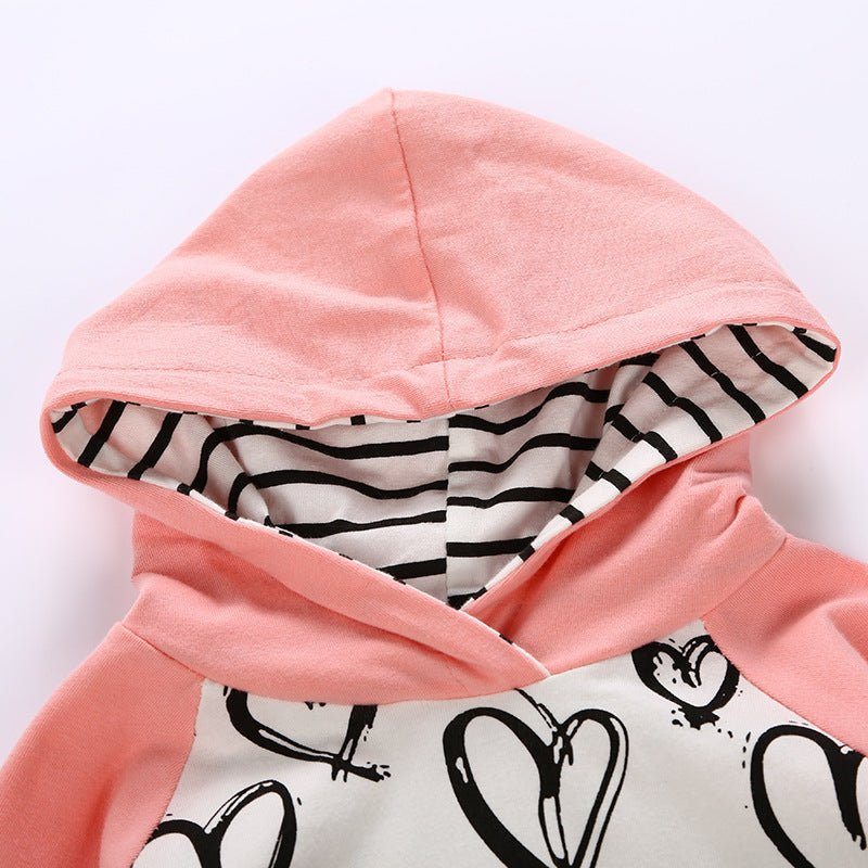 baby girl sweater-Baby Girl Sweater Hooded Love Set-shopluxelook.store