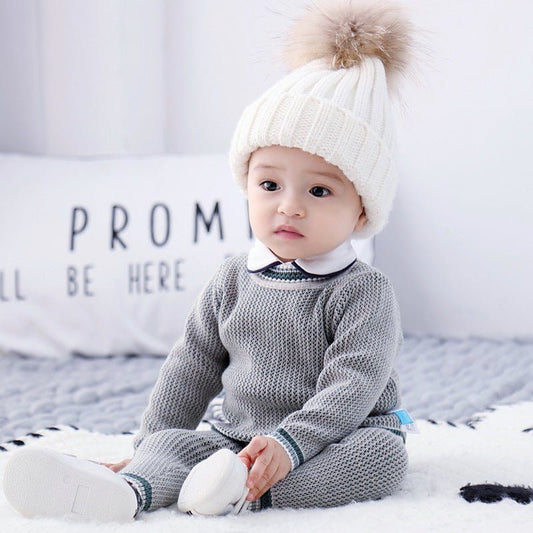 Baby Knitted Sweater Suit Coat Autumn Clothes - Luxury 0 by Shop Luxe Look