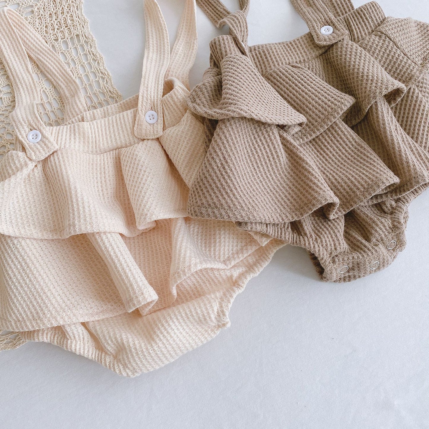 Baby Romper 0 - 2 Years Old Baby Clothes Baby Girl Foreign Style Pleated Lotus Leaf Sling Climber - Luxury 0 by Shop Luxe Look