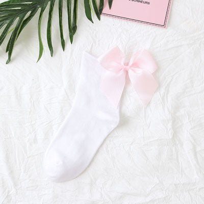 back bow cotton socks-Back bow cotton socks-shopluxelook.store