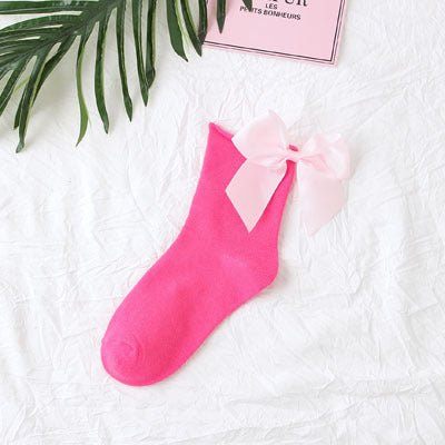 back bow cotton socks-Back bow cotton socks-shopluxelook.store