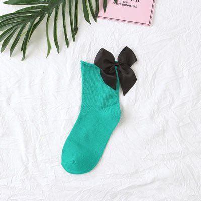 back bow cotton socks-Back bow cotton socks-shopluxelook.store