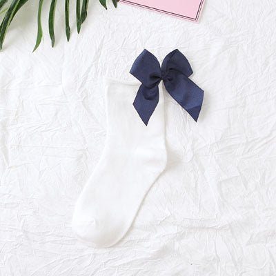 back bow cotton socks-Back bow cotton socks-shopluxelook.store