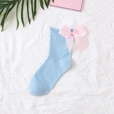 back bow cotton socks-Back bow cotton socks-shopluxelook.store