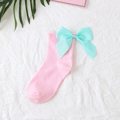 back bow cotton socks-Back bow cotton socks-shopluxelook.store