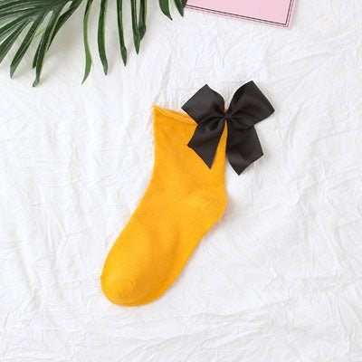 back bow cotton socks-Back bow cotton socks-shopluxelook.store