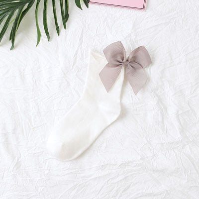 back bow cotton socks-Back bow cotton socks-shopluxelook.store