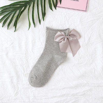 back bow cotton socks-Back bow cotton socks-shopluxelook.store