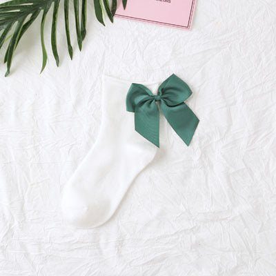 back bow cotton socks-Back bow cotton socks-shopluxelook.store