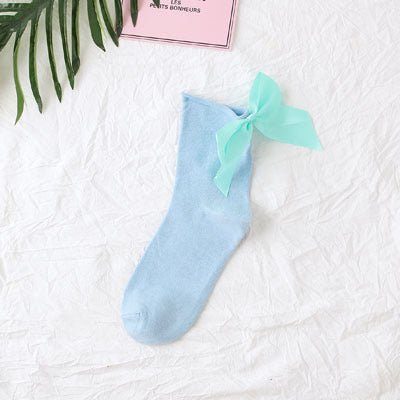 back bow cotton socks-Back bow cotton socks-shopluxelook.store