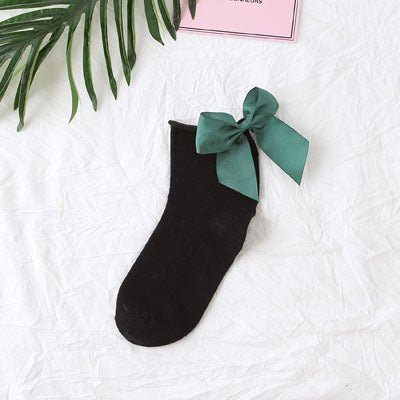 back bow cotton socks-Back bow cotton socks-shopluxelook.store