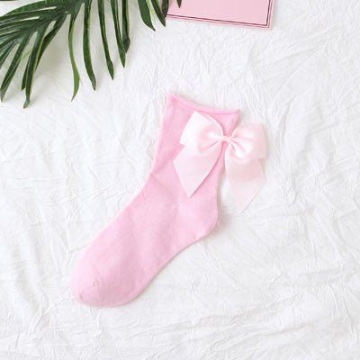 back bow cotton socks-Back bow cotton socks-shopluxelook.store