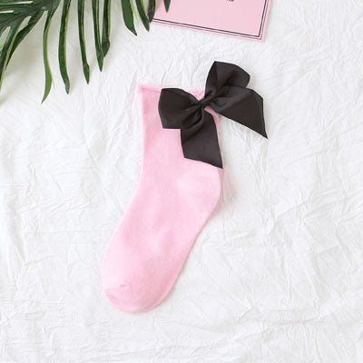 back bow cotton socks-Back bow cotton socks-shopluxelook.store