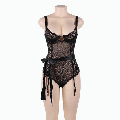 Body en Dentelle pour femmes, short noir, rouge vin, Sexy, grande taille, Body en Dentelle, RW80623, tenue de Club-shopluxelook.store