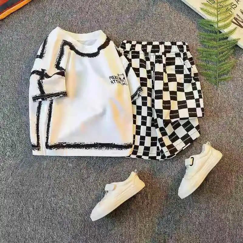 boys clothes-Boys Clothes Short Sleeve Shorts Thin Fashionable Suit-shopluxelook.store