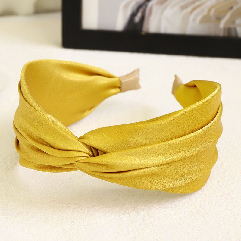 silk headband-Bright Silk Fabric Cross-knotted Headband-shopluxelook.store