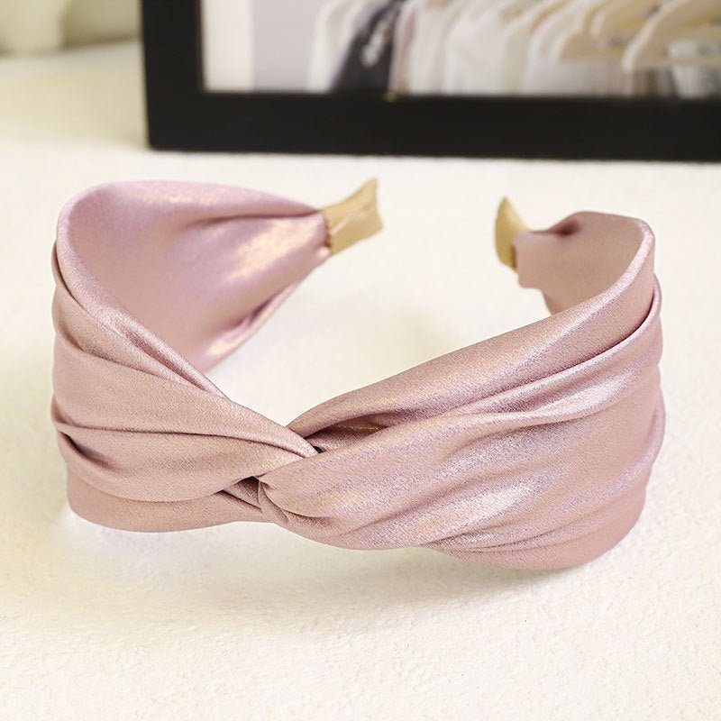 silk headband-Bright Silk Fabric Cross-knotted Headband-shopluxelook.store