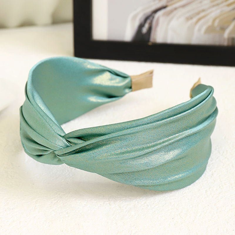 silk headband-Bright Silk Fabric Cross-knotted Headband-shopluxelook.store