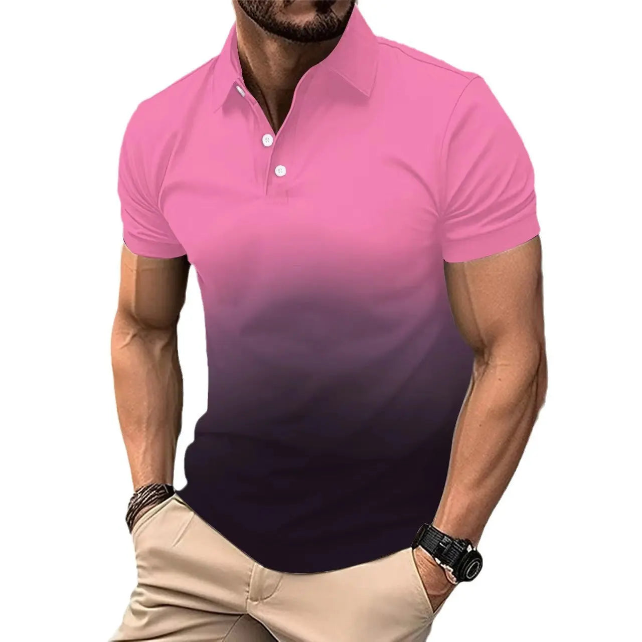 Pixie Gradient Pocket Polo Shirt Men shopluxelook.store