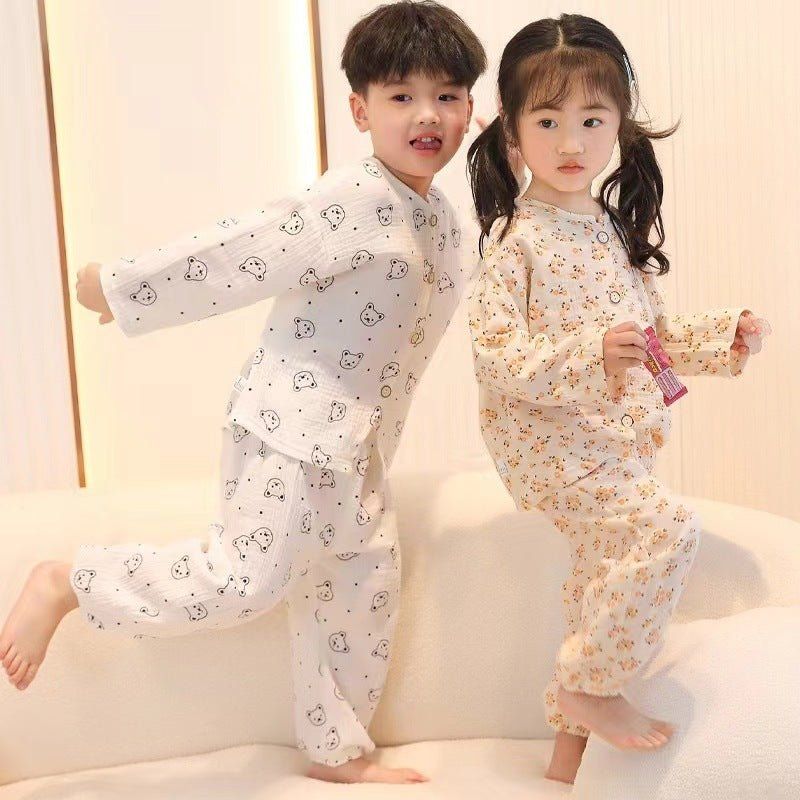 cartoon children's pajama set-Cartoon Cotton Children's Pajama Set-shopluxelook.store