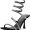 Charming2 Women’S Rhinestone Heeled Sandals Open Toe High Stilettos Spiral Ankle Wrap Strap High Heels Black Gold Silver Dress Shoes for Party-shopluxelook.store