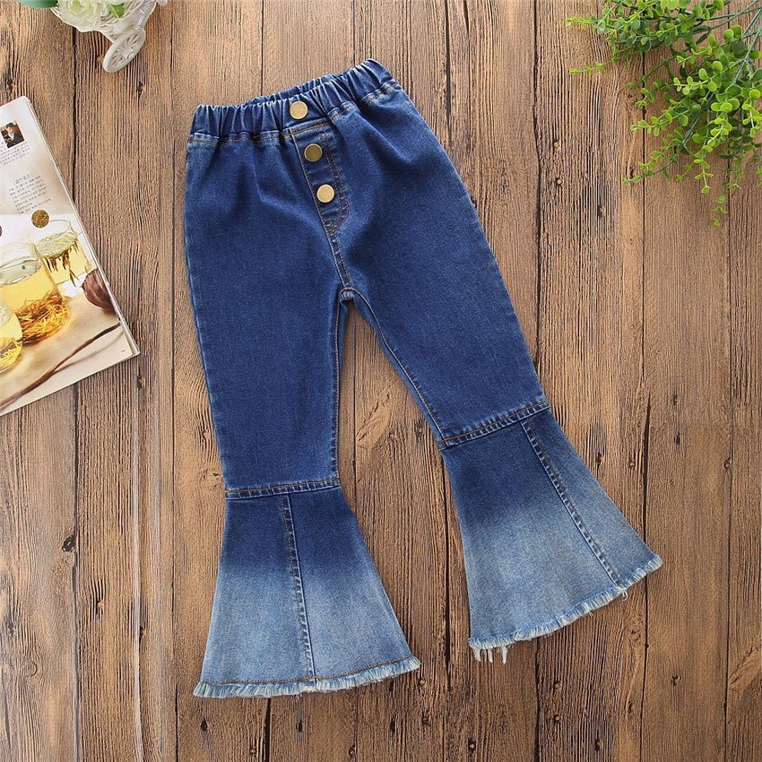 children fashion jeans-Children Fashion Jeans With Color Matching Horn-shopluxelook.store