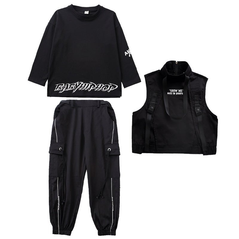 children hip hop clothes-Children Hip-hop Trendy Clothes Dark Costume-shopluxelook.store